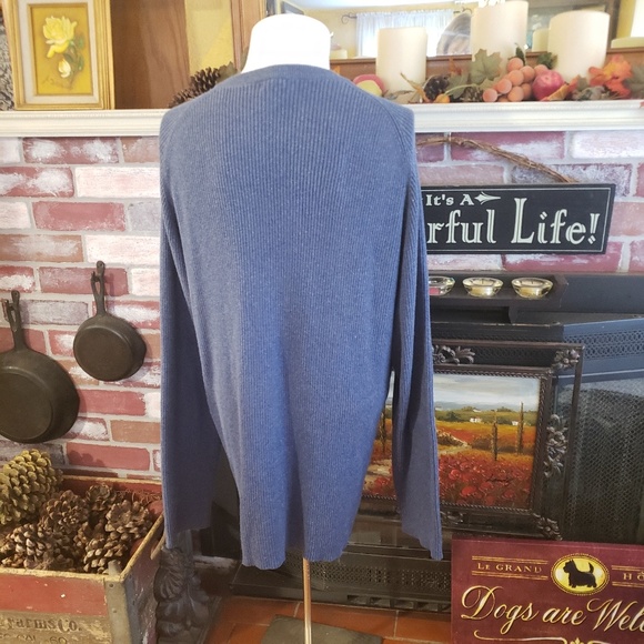 HIGH SIERRA BLUE KNIT RIBBED SWEATER XXL - Picture 3 of 8